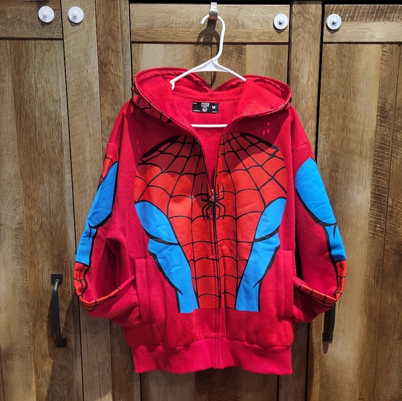 MARVEL Spider-Man Zip Up Hoodie Face Mask NWOT - Halloween, Cosplay - Picture 12 of 16